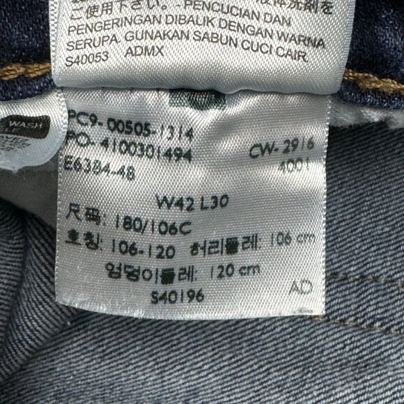 Levis 505 Mens Regular Fit Straight Leg Jeans Dark Blue Denim 42x30 - Picture 14 of 16